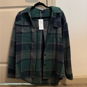 NWT Green/Navy Flannel Jacket